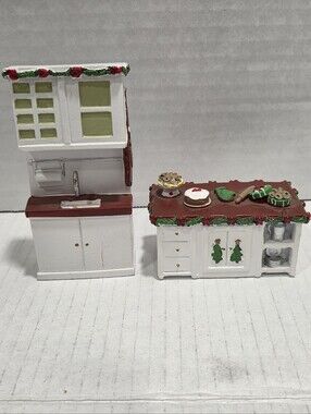 Collections ETC Christmas Kitchen Miniatures Dollhouse Vintage